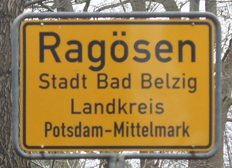 Ortseingangschild Ragösen